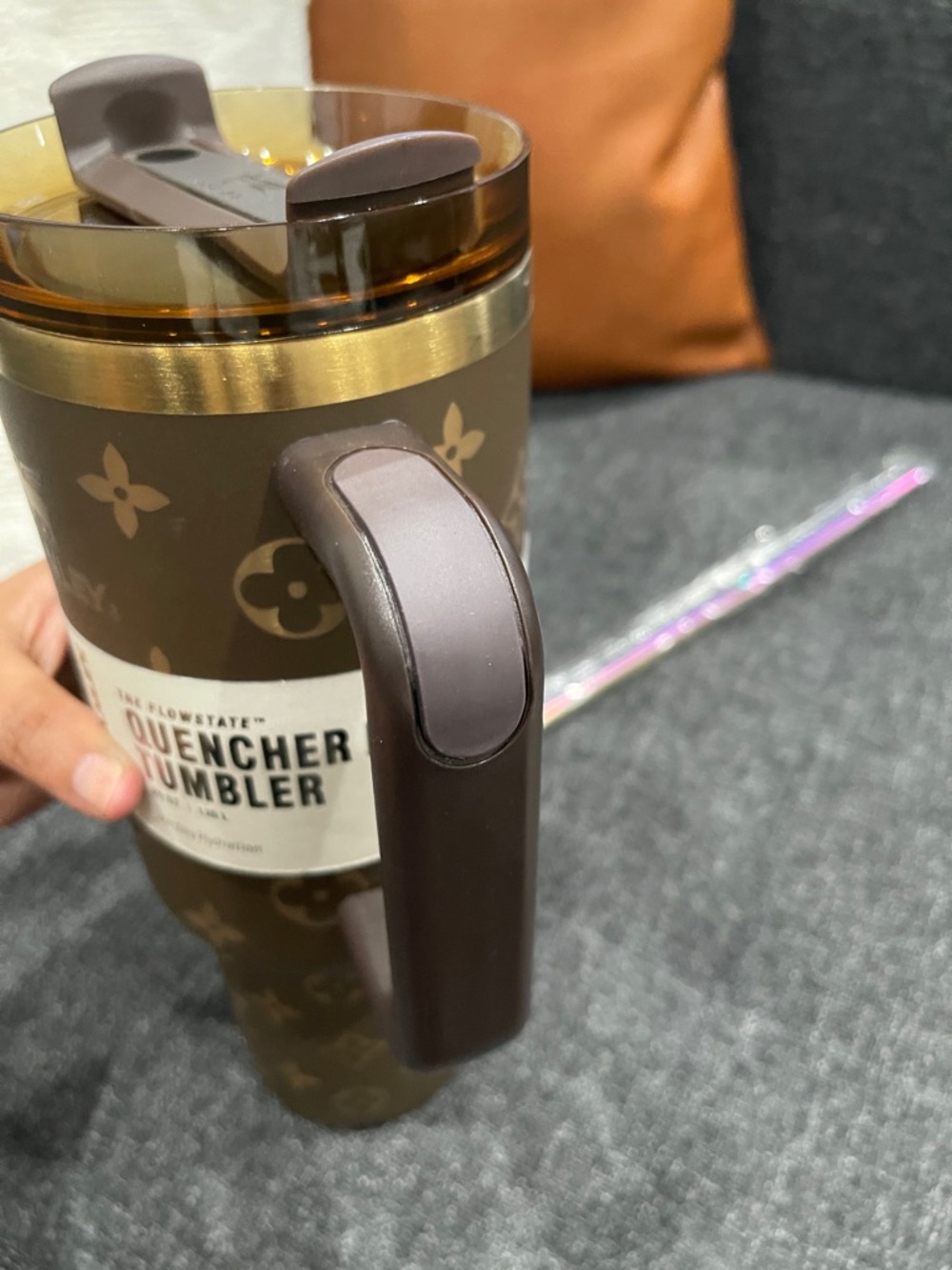 New 40oz Laser Engraved LV x Stanley Brown and Gold Travel Tumbler - Picture 4 of 4